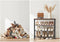 schoenenrek, staand rek met 4 niveaus, schoenenplanken,  bruin-zwart LBS035B01