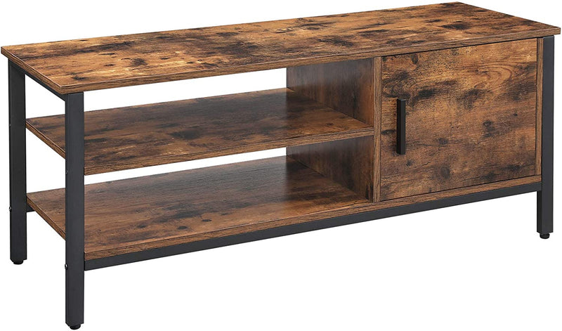 TV-kast, TV-tafel, voor TV's tot 48 inch, lowboard met kast en 2 schapniveaus, TV-bank,  gang, 110 x 40 x 45 cm, , donkerbruin LTV42BX