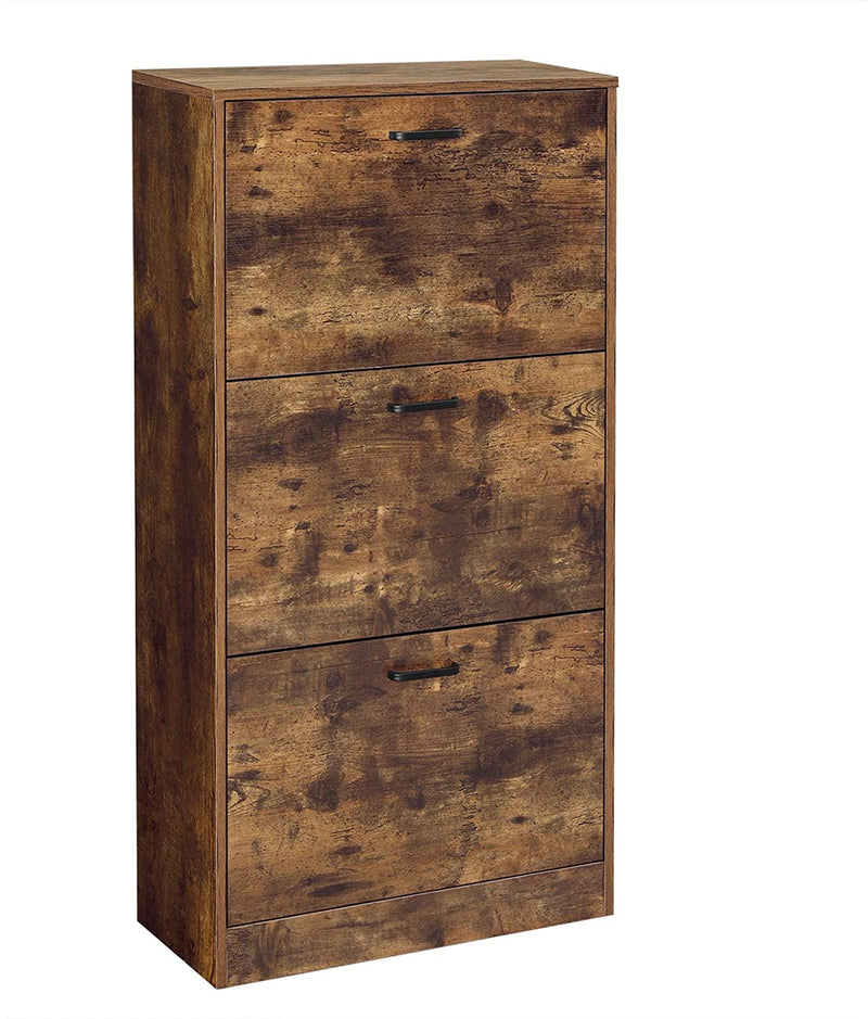 Schoenenkast met 3 kleppen, schoenenrek met 3 niveaus, opbergkast 60 x 24 x 120 cm