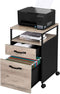 Archiefkast met 2 laden,  met wielen, rolcontainer,stalen frame, , grijs-zwart