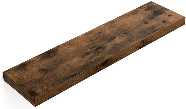 wandplank, wandplank voor boeken, foto's, decoratie, zwevende plank, 80 x 20 x 3,8 cm, kantoorplank, MDF, voor woonkamer, keuken, hal, slaapkamer, badkamer, vintage bruin LWS28BX