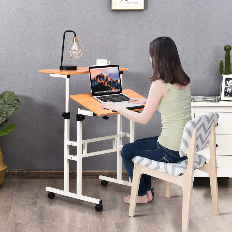 Mobiel staande bureau, zit sta bureau, verstelbare computerbureau, in hoogte verstelbaar