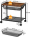 Printtafel, printerstandaard met roosterlade, rolbare printerwagen 2 niveaus, eenvoudig te monteren, geschikt voor kantoor, school, thuis EBF12PS01
