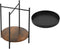 Bijzettafel, 2 niveaus, salontafel, ronde, uitneembare kom, metalen frame, voor woonkamer en slaapkamer, vintage bruin-zwart LET221B01