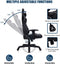 gaming stoel, bureaustoel, lederen bekleed rollend computerstoel met hoofdsteun, lumbale steun, verstelbare armleuning, hoge rug, draaibare gamingstoel voor thuis, kantoor (Zwart)