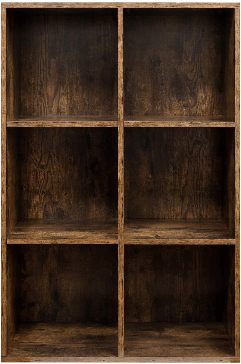 Boekenkast, boekenplank, met 6 vakken, bruin LBC203BX