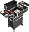 Trolley Cosmetische Hoes, Aluminium make-uphoes, schoonheidskoffer, zwart JHZ06B
