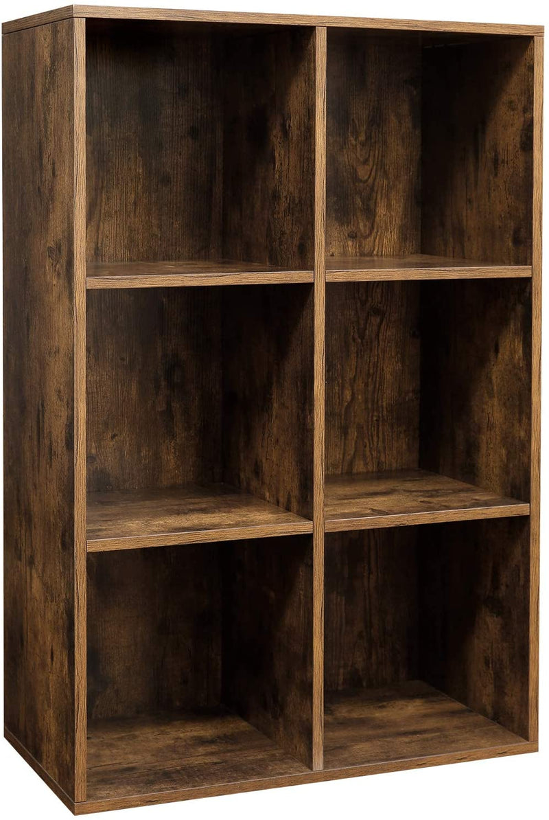 Boekenkast, boekenplank, met 6 vakken, bruin LBC203BX