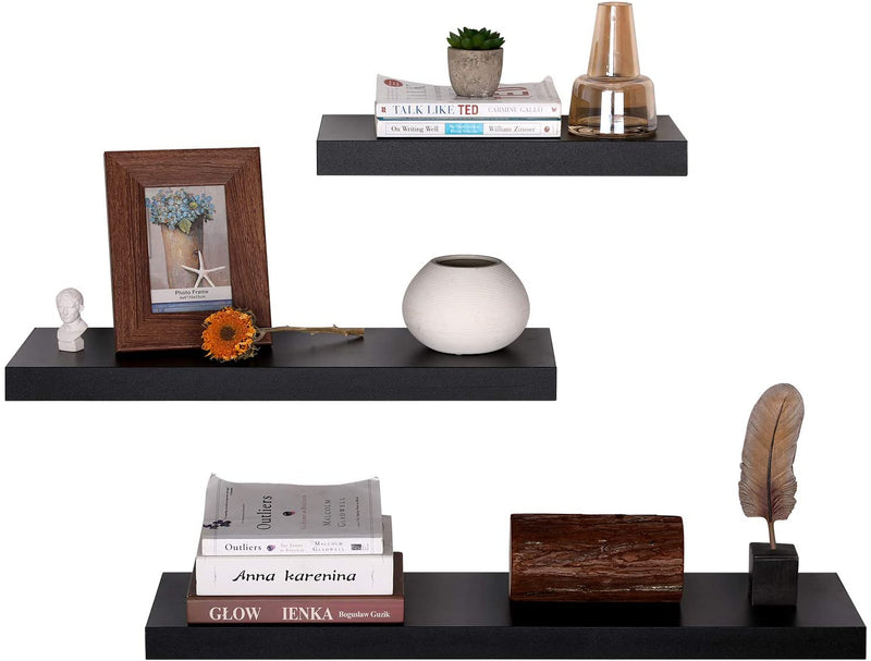 wandplank, wandplank voor boeken, foto's, decoratie,  40 x 20 x 3,8 cm,, zwart LWS24BK