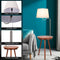 Staande lamp bijzettafel, 3-in-1 staande lampen, stoffen lampekap & houten bijzettafel, inclusief USB oplaadpoort, 220V stopcontact & draadloze oplader,