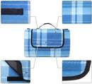 Picknickkleed, 200 x 200 cm, XXL, fleece, wmouwgeïsoleerd, waterdicht met draaggreep, vierkant blauw gestreept