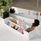 kaptafel met opklapbare spiegel en 5 laden, cosmetische tafel met uitneembare make-up organizer, met krukje, wit RDT28WT