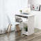 Bureau, computertafel, met toetsenbordverlenging, PC-tafel, ruimtebesparend, eenvoudige montage, 80 x 45 x 74 cm (L x B x H), wit LCD852W