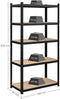 Magazijnrekken, zware lasten, set van 2, kelderrekken, 200 x 100 x 50 cm, tot 875 kg belastbaar, 5 verstelbare planken, planken van metaal, steekplanken, werkplaatsrek, zwart GLR050B02