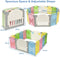 Grondbox babybox, 14 paneel opvouwbare , veiligheidsslot, draagbare vermaak hek voor peuters buiten en binnen (14 paneel, Kleurrijk)