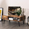 Koffietafel, salontafel, cocktailtafel, middeleeuwse moderne accenttafel met 1 lade en opbergrek voor de woonkamer, receptie, eenvoudige montage, 109 x 55 x 44,5 cm