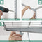 slimme configuraties klerenrailsysteem kledingrek, muur gemonteerde opbergsysteem, garderobesysteem met draad rekken en kleding stangen, 120 cm tot 180 cm, voor slaapkamer (182 x 39 x 150 cm)
