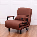 Vouwbare bank 3 in 1comfortabele ligstoel, Fauteuils ,volledig gewatteerde ligstoel met kussen,(Koffie)
