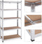 Storage planken, zware lasten, set van 2, kelderrekken, 180 x 90 x 40 cm, tot 875 kg belastbaar, planken, steekplanken, versterkt stalen frame, 5 verstelbare planken, zilver GLR040E02