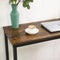 bartafel, smalle keukentafel, eettafel, robuust frame van metaal, 100 x 40 x 90 cm, eenvoudig te monteren, vintage-bruin en zwart