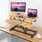Zit-sta werkstation, zit-sta bureauconverter, in hoogte verstelbare staande bureau verhoger met grote tafelblad 80 x 40cm,ergonomisch bureau, (Natuurlijk)