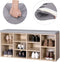 Schoenenbank, schoenenrek, schoenenopslag, zitbank, 10 vakken, met bekleding, voor de entree, hal, slaapkamer, 104 x 30 x 48 cm, houtlook LHS10NL