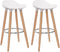 Set van 2 barkrukken zithoogte 73 cm barkruk poten van beuken zitschaal van kunststof wit LJB20W