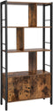 Boekenkast, boekenkast met 4 open legplanken, , stalen frame,  bruin-zwart