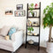 Ladderrek - Opbergplank - Decoratie - Veelzijdig - Ladderplank - Boekenkasten - Zwart - 56x189x27cm