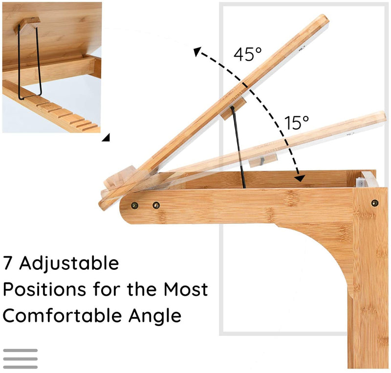 laptoptafel met kantelbaar blad, C-vormige bank bijzettafel met stopper, (Natuurlijk)