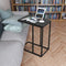 Industriële Bijzettafel Nachtkastje, Zwart Hout Laptop Tafel Nachtkastje,