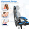 Hoge rugleuning gamingstoel, verstelbare racing style  (Blauw)