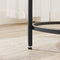 Bijzettafel rond, kleine salontafel, glazen tafel met metalen frame, nachtkastje, sofatafel, balkon, gehard glas, zwart LGT020B01