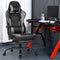 Racing stijl gamingstoel, beklede hoge rugleuning bureaustoel met hoofdsteun,(Zwart)