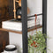 Boekenkast, boekenkast met 4 open legplanken, , stalen frame,  bruin-zwart