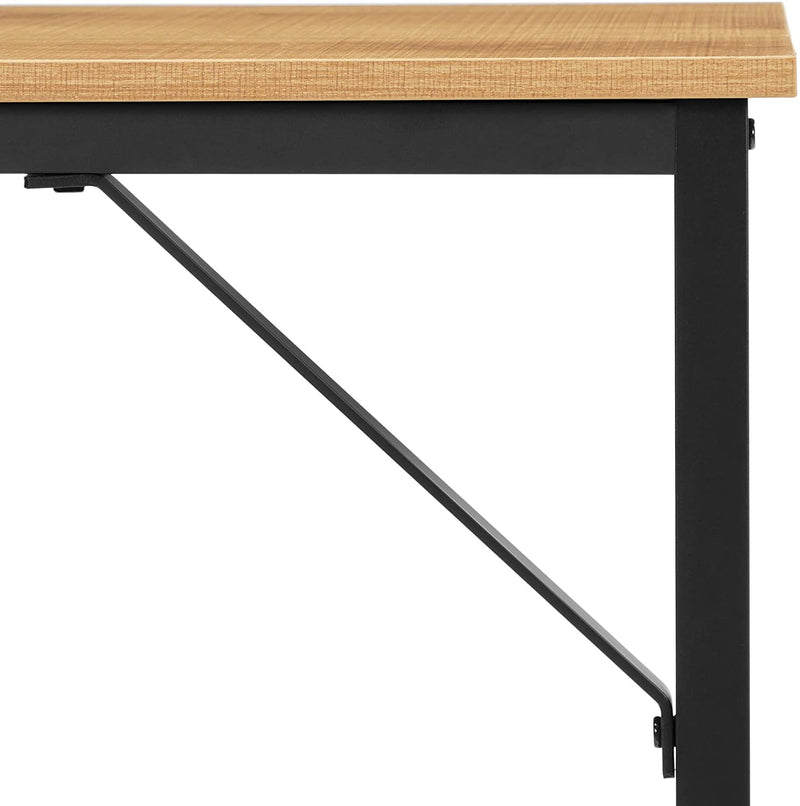 Bureau, computer bureau, smal kantoor bureau, 100 x 50 x 75 cm, , honingbruin-zwart LWD041B05