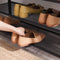 Schoenenbank met 2 roosterplanken, schoenenrek met zitvlak, 80 x 30 x 44,5 cm, schoenenrek voor de entree, industrieel design, grijpzwart LBS074B02
