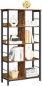 boekenkast,  met 8 vakken,  80 x 33 x 149 cm, industrieel ontwerp, vintage bruin-zwart