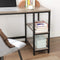 Bureau, L-vormig computerbureau, hoekbureau met 2 planken,  grijs-zwart LWD72MB