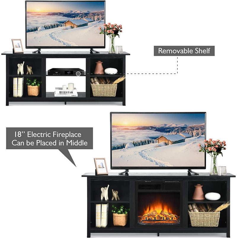 2-laags TV-tafel, TV-meubel, 147 cm TV lowborad (Zwart)