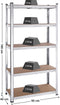 Storage planken, zware lasten, set van 2, kelderrekken, 180 x 90 x 40 cm, tot 875 kg belastbaar, planken, steekplanken, versterkt stalen frame, 5 verstelbare planken, zilver GLR040E02