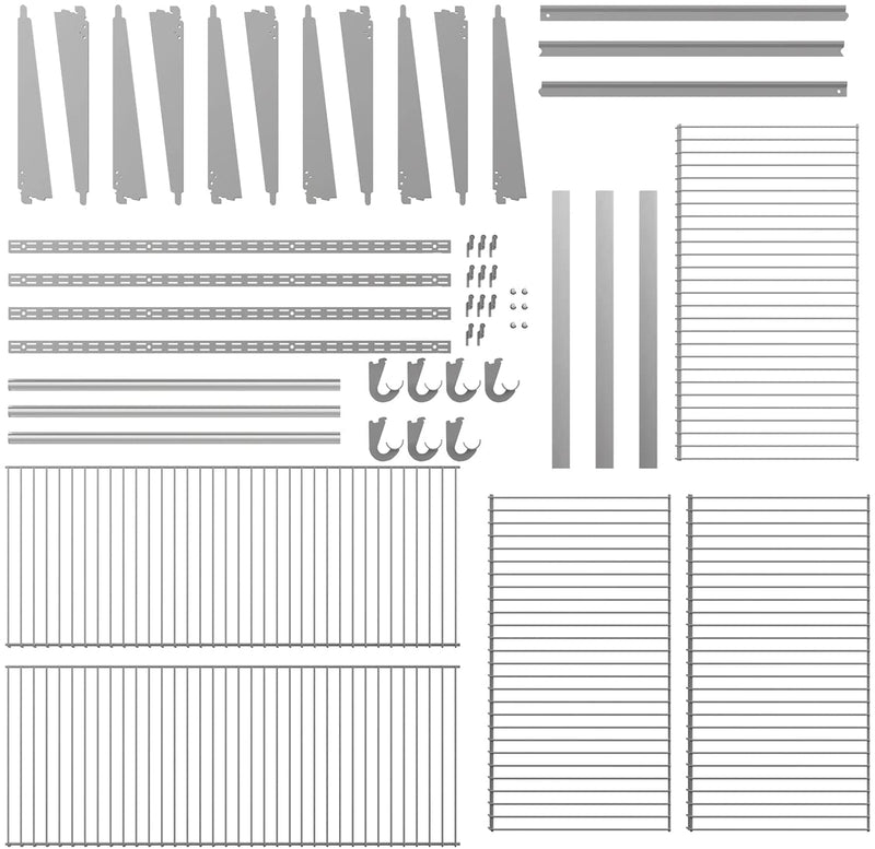 kledingrek ,slimme configuraties klerenrailsysteem , muur gemonteerde opbergsysteem, garderobesysteem met draad rekken en kleding stangen, 91,5 cm tot 182 cm, voor slaapkamer (183 x 92 x 39 cm)
