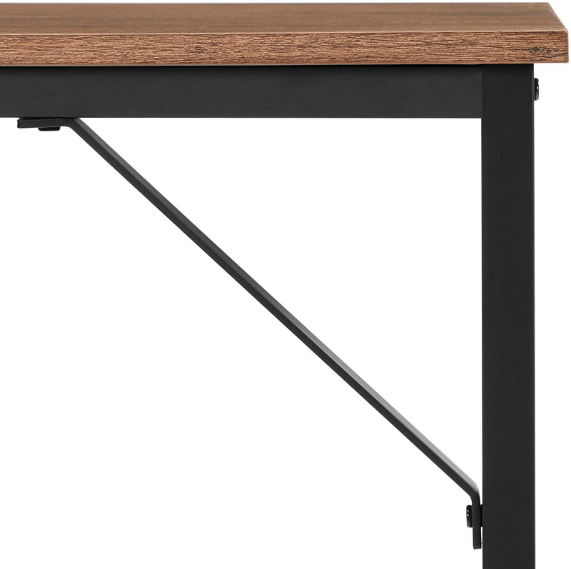 Bureau, computertafel, smalle kantoortafel, 100 x 50 x 75 cm, studeerkamer, hazelnoot-zwart LWD041B03
