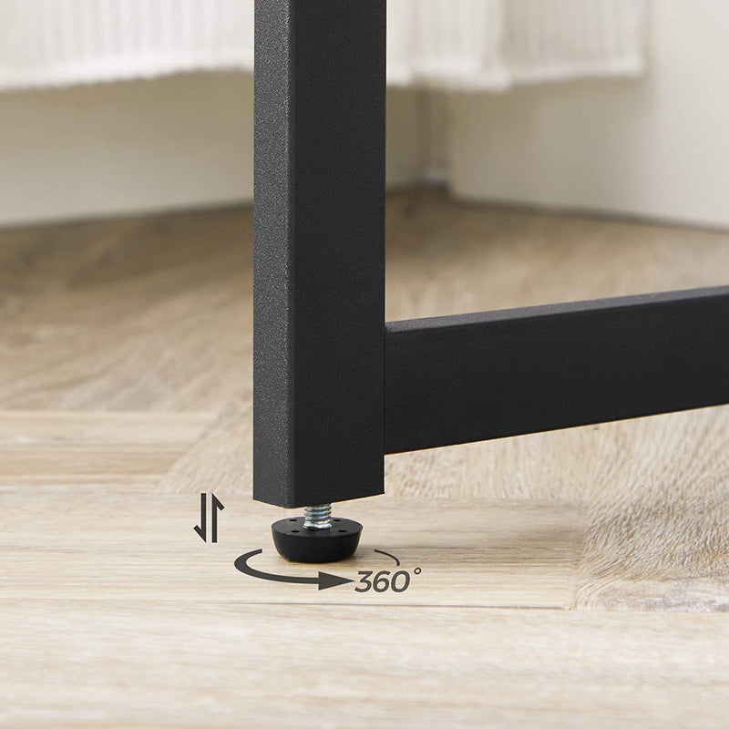 Computertafel, opklapbaar bureau met 8 haken, , honingbruin-zwart LWD042B05