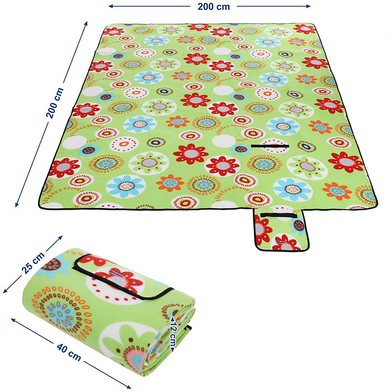 GCM71J Picknickdeken, campingdeken, warmte-isolerend, waterdicht, met draaggreep, 200 x 200 cm