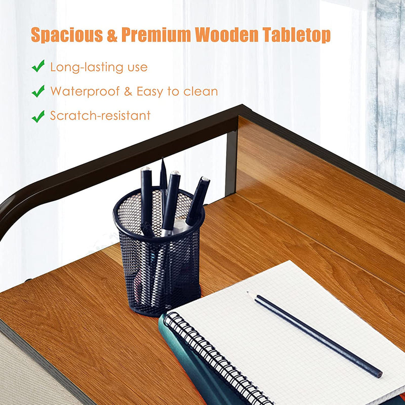 4/5 ladenkast opberg toren, opvouwbare stoffen laden, handige ladekast met stevig stalen frame en houten top voor hal, slaapkamer (58 x 29 x 79 cm / 4 laden)