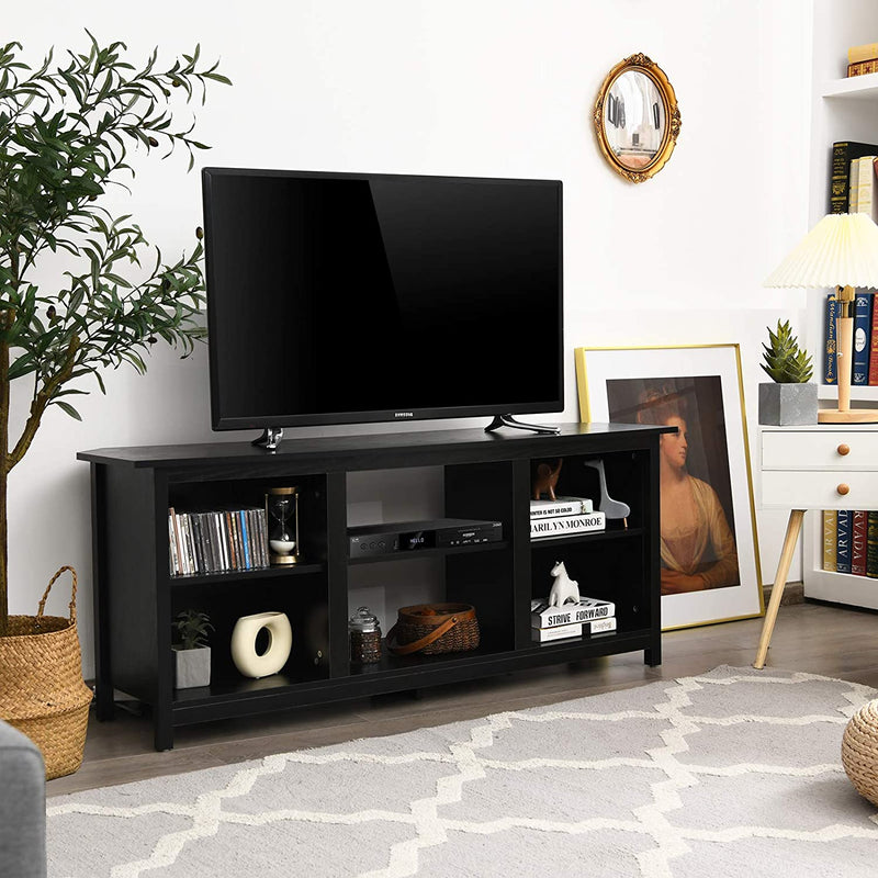 2-laags TV-tafel, TV-meubel, 147 cm TV lowborad (Zwart)
