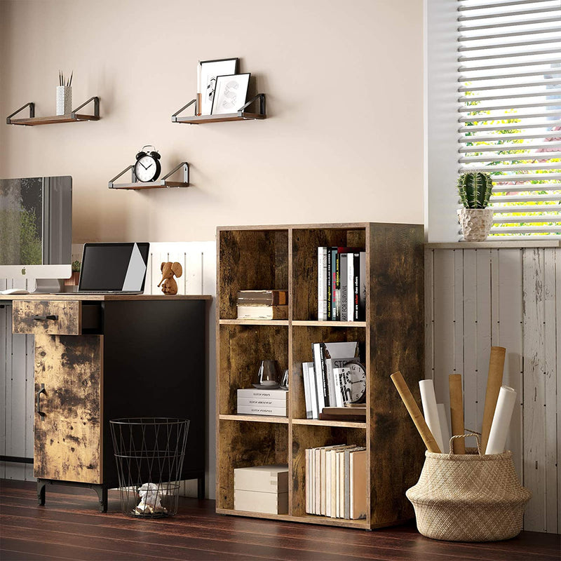 Boekenkast, boekenplank, met 6 vakken, bruin LBC203BX