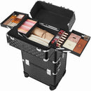 Trolley Cosmetische Hoes, Aluminium make-uphoes, schoonheidskoffer, Zwart JHZ04B