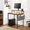 Bureau, computerbureau met monitorstandaard, opbergtas, verstelbare poten, industrieel ontwerp, 80 x 55 x 90 cm, voor thuiskantoor, vintage bruin-zwart LWD080B01